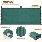 LOVE STORY 3'x10' Dark Green Balcony Screen Privacy Fence Cover UV Protection (HDPE) Weather-Resistant 3 FT Height Shield for Deck, Patio, Backyard, Outdoor Pool, Porch, Railing