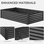 YITAHOME 8x4x1.5 ft Galvanized Raised Garden Bed Kit, Large Metal Planter Box with Gloves, Safety Rubber & Support Rod, Outdoor Flower Bed for Plants Vegetables, Green