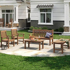 Stoog All-Weather Outdoor Coffee Table, HIPS Patio Coffee Tables for Outdoor, Modern Rectangle End Table for Backyard, Porch, Garden, Pool & Deck, Teak