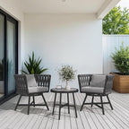 Grand patio Swivel Rope Wicker Chairs Set of 2, Patio Dining Chairs with Cushions, Wicker Armchairs Frame, Outdoor Modern Style for Backyard, Balcony, Quinn, Dark Grey