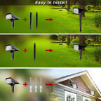Green Solar Spot Lights Outdoor, St. Patrick's Day Decor Lights with IP65 Waterproof 20 LEDs Solar Landscape Spotlights for Garden Path Yard Holiday Christmas 4 Pack