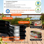 Raised Garden Bed Outdoor 2 Sets Oval Large Coating Metal Planter Box with No Heavy Metal for Vegetables, Flowers, Herbs