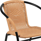 Lila 2 Pack Beige Rattan Indoor-Outdoor Restaurant Stack Chair
