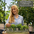 Galvanized Steel Herb Planter Set of 5 with Catch Tray