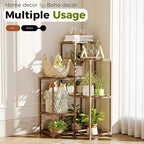 Bamworld Plant Stand Indoor Plant Shelf Outdoor Corner Wood Plant Table 7 Pots Flower Stands for Living Room Plant Rack Indoor for Multiple Plants Patio Balcony Garden Decor