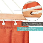 Double Quilted Fabric Hammock with Hardwood Spreader Bars and Pillow 450 LBS Capacity 2 Person Large Hammock for Outdoor Patio Backyard Poolside - Terracotta