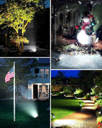 DBF Solar Spot Lights Outdoor Waterproof IP65, Cool White, 600LM High Bright, 2 Brightness Modes, 18 LED, Auto On/Off, Angel Adjustable for Flag Pole Garden Yard Patio Driveway Tree, 2 Pack