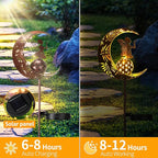 ZKLiLi Christmas Garden Solar Lights Pathway Stake Lights Moon Fairy with Angel Decor, Gardening Birthday Gift for Mom Grandma Friends, Outdoor Decor Light Waterproof for Walkway, Yard, Patio