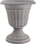 Arcadia Garden Products PL00CW Classic Traditional Plastic Urn Planter Indoor/Outdoor, 16" x 18", White Wash