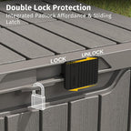 EAST OAK Outdoor Storage Box | 31 Gallon Deck Box Indoor and Outdoor Use | Waterproof Resin Storage Bin with Latch for Patio Cushions, Gardening Tools | UV Resistant | Deep Grey