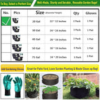 3-Pack 20 Gallon Thickened Plant Grow Bags Large (22x12 in) Heavy Duty Fabric Plant Pots Garden Bag for Tomato,Potato Planter,Flower Pots,Herbs Veggies Planting,Barrel Planter,Leaf Bag,Yard Waste Bags