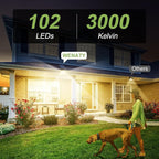 102 LED Solar Spot Lights Outdoor Waterproof IP65, Adjustable Landscape Spotlights, [2 Pack/4 Modes] Auto On/Off Solar Powered Flood Lights for Outside Yard Garden Wall Pathway (Warm White)