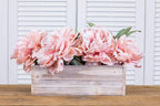 Wooden Planter Box, Whitewash with Plastic Liner l Garden Decor l Restaurant and Wedding Decorations l Wedding Bouquets, Table Centerpiece (12x4 Set of 4, Whitewash)