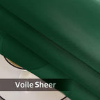 SpaceDresser Waterproof Outdoor Sheer Curtains for Patio - 4 Panels Rod Pocket Indoor Voile Sheer Curtain for Living Room,52W x 108L inch, Foliage Green