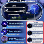 Anordsem Solar Garden Lights Outdoor: Bendable Copper Wire with 120 LED Firework Beads - Colorful Waterproof DIY Fairy Decoration for Yard Pathway Patio - Gifts for Women Mom Homeowners