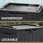 Devoko 30 Gallon Resin Deck Box Waterproof Outdoor Storage Box for Patio Furniture Pool Accessories Indoor Storage for Cushion Garden Tools (30 Gallon, Black)