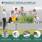 Land Guard 2 Pack 8×4×2ft Galvanized Raised Garden Bed Kit, Galvanized Planter Raised Garden Boxes Outdoor, Large Metal Raised Garden Beds for Vegetables (Silver)