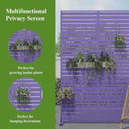 Casaphoria Metal Privacy Screen Outdoor, 72" H x 47" W Freestanding Decorative Privacy Screen for Patio Deck Balcony Garden with Stable Base, Dark Purple-Louvered