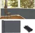 LOVE STORY 3'x6' Dark Grey Balcony Screen Privacy Fence Cover UV Protection (HDPE) Weather-Resistant 3 FT Height Shield for Deck, Patio, Backyard, Outdoor Pool, Porch, Railing