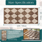 Outdoor Rug, Checkered Brown and Beige Entryway Mat, 2 x 4 Ft 3 In