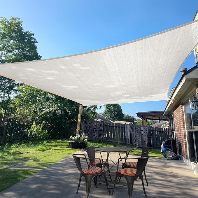 SUNLAX Sun Shade Sail 13' x 18' Peach Fuzz Rectangle Canopy Sail Shade Cover UV Block Permeable Sunshade Outdoor for Patio Backyard Deck Pergola (We Make Custom Size)