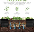 Best Choice Products 8x4x2ft Outdoor Metal Raised Garden Bed, Deep Root Planter Box for Vegetables, Herbs & Flowers, 478-Gallon Capacity, 100% Non Toxic Materials - Black