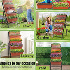 Homdox 3.74FT Vertical Garden Bed, 5 Tiers Raised Garden Planter, 23 * 26 * 45Inch Outdoor Stand with 4 Hooks for Vegetable Flower, Patio Yard, Brown