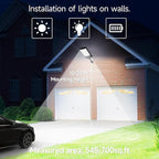 Solar Lights Outdoor Waterproof, Dusk to Dawn Solar Street Light with Remote Control, Motion Sensor Security Light for Outside Garden Yard Parking Lot, Oudoor Flood Lights, 1PACK