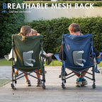 Portal Outdoor Rocking Chair Camping Folding Portable Rocker with Cup Holder Side Pocket Carry Bag, Support 350LBS (Mesh Blue)