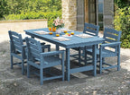 SERWALL Patio Dining Chair Set of 2,All Weather HDPE Outdoor Dining Chair, Blue