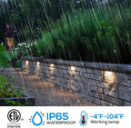 LEONLITE 8-Pack Premium Series 5CCT 4 Inch LED Hardscape Lighting Swivel, 2200K/2700K/3000K/4000K/5000K Selectable, Retaining Wall Light Low Voltage, 12V Paver Light, 2W Outdoor Step Light, ETL