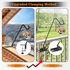 FEED GARDEN 2 Pack 13.5 Inch Deck Hooks for Vertical Railing, Adjustable Deck Bird Feeder Hanger for Hanging Lanterns, Wind Chimes, Flower Baskets, Suet Feeders