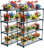 Panana 4 Tier Garden Greenhouse Steel Staging Shelving Plant Stand Garden Shelving Unit Garage Storage Racking, 2 Pack Plant Racks