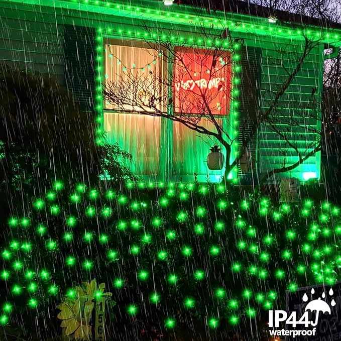 String Lights, 500 LED, 165ft Green, IP44 Waterproof Outdoor Use
