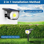 Peasur 12 Pack Solar Lights Outdoor, Solar Spotlights Outdoor Waterproof 3 Modes, 2-in-1 Auto On/Off Solar Spot Landscape Lighting Outside for Tree Plants Yard Garden Pathway