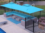 PURPLE LEAF 9' X 12' Patio Umbrella Outdoor Rectangle Umbrella Large Cantilever Umbrella Windproof Offset Heavy Duty Sun for Garden Deck Pool Patio, Turquoise Blue