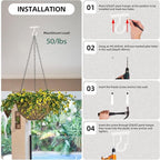 Plant Hooks for Hanging Plant Bracket 6inch Metal Plant Hanger Decorative Wall-Plant Wall Hanger forHanging Lanterns, Bird Feeder, Flower Basket, Home Decor Indoor & Outdoor 2 Pack(White)