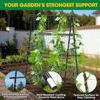 Cucumber Trellis, 31''X47'' A-Frame Cucumber Trellis for Raised Bed with Climbing Net, Metal Garden Trellis for Climbing Plants for Cucumber,Tomato, Grapes and Flowers
