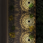 6 Pack Solar Lights Outdoor Garden Decorative Mandala Solar Pathway Lights Waterproof Plastic Outside Solar Path Landscape Lights Gardening Gifts for Women Mom Backyard Walkway Yard Decor