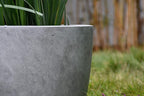 Kante 18 Inch Dia Round Concrete Planter, Indoor Outdoor Large Plant Pot with Drainage Hole and Rubber Plug for Home Patio Garden, Natural Concrete