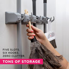 Berry Ave Broom Holder Wall Mount and Garden Tool Organizer, Closet Storage - Image 2