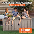 180 Gallon Outdoor Storage Box Waterproof Lockable Resin Deck Box Large - Image 8
