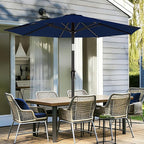 AreShark 9 FT Patio Umbrella for Outdoor, Outdoor Umbrella with Push Button Tilt and Crank, Outdoor Patio Umbrellas with 8 Sturdy Ribs for Market, Garden, Deck, Backyard, Pool (Navy)