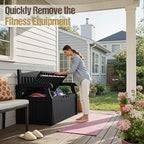 80-Gallon Outdoor Storage Bench, Waterproof Deck Box with Lockable Lid & Armrests for Patio, Garden, Pool, Black