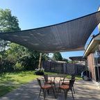 SUNLAX Sun Shade Sail 8' x 10' Graphite Grey Rectangle Canopy Sail Shade Cover UV Block Permeable Sunshade Outdoor for Patio Backyard (We Make Custom Size)