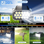 WdtPro Solar Spot Lights Outdoor Waterproof, Bright Solar Lights Outdoor with 16 Extra-Large LEDs, 3 Modes Landscape Spotlights, 2-in-1 Solar Powered Light for Yard Flag Garden, 2 Pack, Cool White