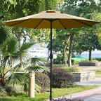 Sunnyglade 9Ft Patio Umbrella Outdoor Table Umbrella with 8 Sturdy Ribs (Tan)