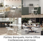 Flash Furniture Hercules Series Big & Tall Stackable Plastic Folding Chairs, Extra Wide Commercial Event Seats, Set of 4, White