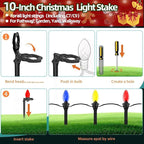 200 Pack Christmas Light Stakes 8.5"-10" for C7 and C9 String Lights,Outdoor Light Stakes,Yard Stakes,Garden,Lawn,Pathway, Patio, Path, Walkway, Christmas Decoration