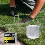 HongWay 60 Pack 4 Inch Landscape Staples, Garden Staples 12 Gauge Galvanized Ground Stakes Lawn Yard Staples SOD U-Shaped Pins for Gardening Irrigation Tubing Landscaping Fabric